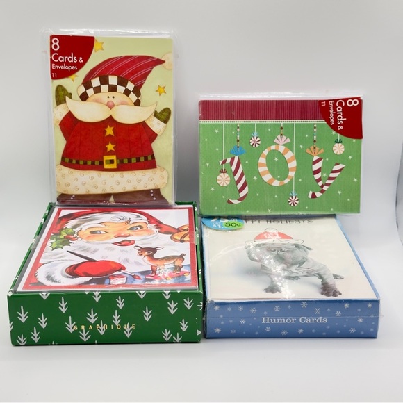 Sealed Holiday Card Lot of 49 Santa, JOY, Party City, Envelopes | Scrapbook - Picture 2 of 16